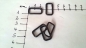 Preview: Schlaufe 20 x 8 x 2,3 mm rund, schwarz, verkupfert