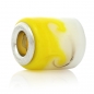 Preview: European Charm Wave gelb-weiss  - Lochdurchmesser  5,1mm