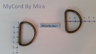 D-Ring 40 x 27 x 4,0 mm Stahl, altmessing antik