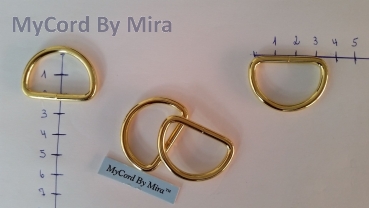D-Ring 30 x 22 x 3,8 mm Stahl, vermessingt