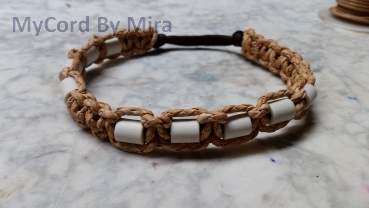 EM-Keramik Halsband  Bolo-Lederumflechtung