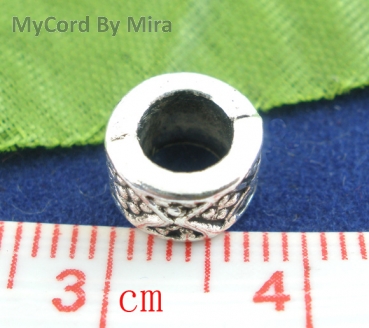 Großlochperle "Quadrat" - Lochdurchmesser  4,7mm