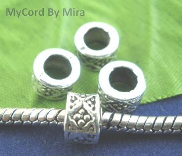Großlochperle "Quadrat" - Lochdurchmesser  4,7mm