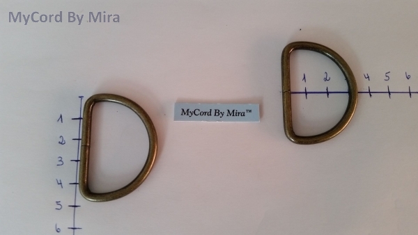 D-Ring 40 x 27 x 4,0 mm Stahl, altmessing antik