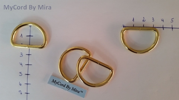 D-Ring 30 x 22 x 3,8 mm Stahl, vermessingt