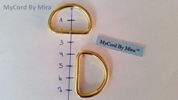 D-Ring 30 x 22 x 3,8 mm Stahl, vermessingt