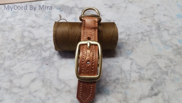Halsbandadapter Blankleder "bronze" handpunziert