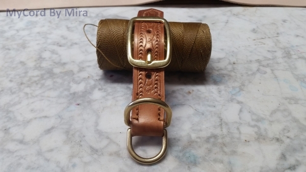 Halsbandadapter Blankleder "bronze" handpunziert