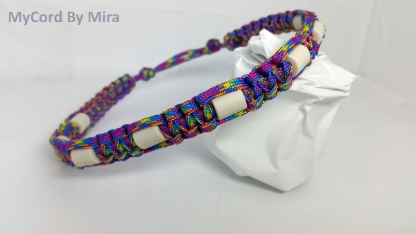 EM-Keramik Halsband  Regenbogen